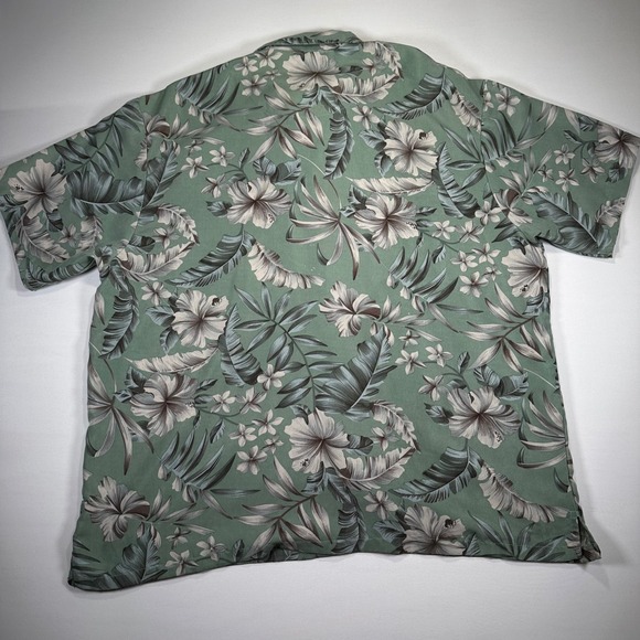 Island Blue Mens XXL‎ AOP Tropical Hawaiian Floral Button Up Camp Shirt - Picture 5 of 6